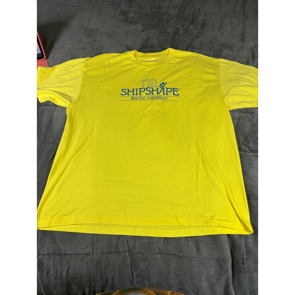 Hanes Royal Caribbean Im Ship Shape Yellow Graphic Tee Mens XL Vintage Style